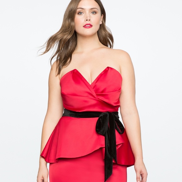 Draped Bodice Peplum Dress - Picture 4 of 5